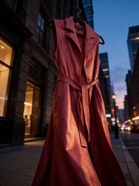 Marc New York Sleeveless Red Trench Coat